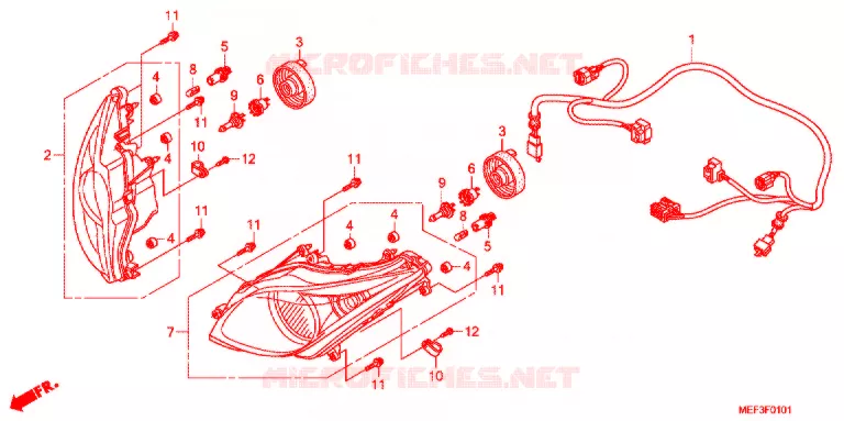 KOPLAMP (FJS400D9/FJS400A) Honda SCOOTER 400 SILVERWING 2014  FJS400A9