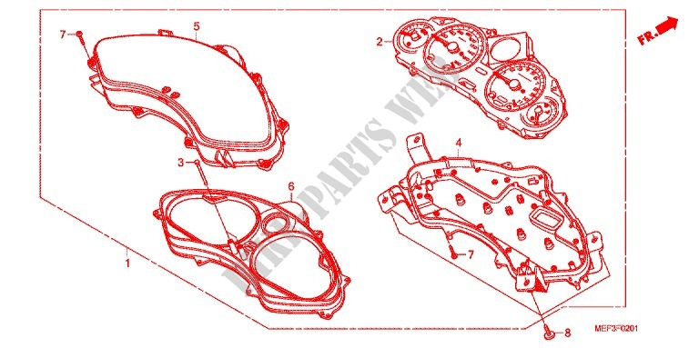 TELLERSET COMPLEET (FJS400D9/FJS400A) voor Honda SILVER WING 400 ABS 2010