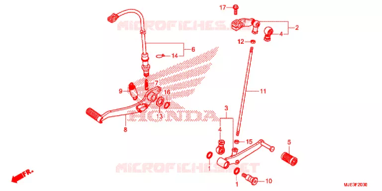 HOOFD STANDAARD/REMPEDAAL Honda MOTO 650 CBR 2015  CBR650FAF