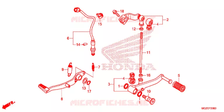 HOOFD STANDAARD/REMPEDAAL Honda MOTO 500 CB 2014  CB500FAE