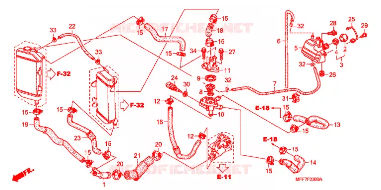 WATERSLANG/THERMOSTAAT Honda MOTO 700 TRANSALP 2011  XL700VAB