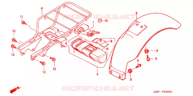 ACHTERSPATBORD / GEREEDSCHAP Honda MOTO 50 MONKEY 1995  Z50JS_M