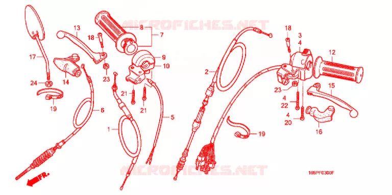 HENDEL HEFBOOM/SCHAKELAAR/KABEL(1) Honda MOTO 50 MONKEY 1995  Z50JS_M