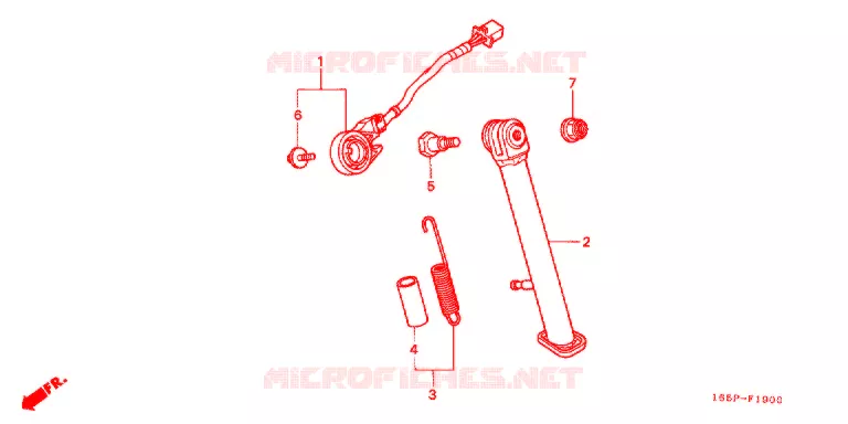 HOOFD STANDAARD/REMPEDAAL Honda MOTO 50 MONKEY 2000  Z50JY_M