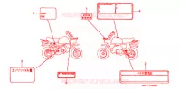 WAARSCHUWINGSLABEL(1) voor Honda GORILLA 50 WHITE 2002