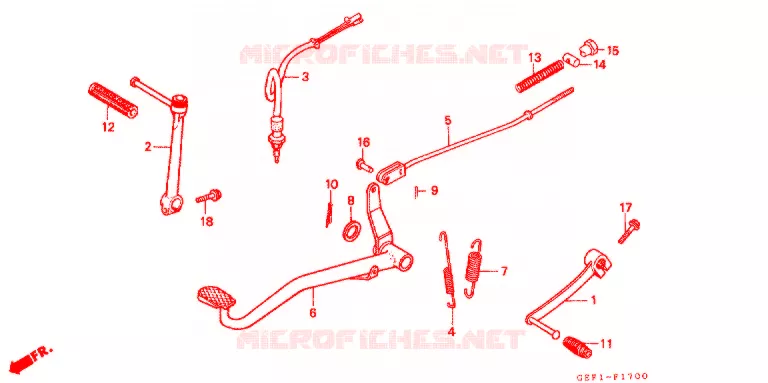PEDAAL/KICKSTARTER ARM Honda MOTO 50 GORILLA 2003  Z50J1_G
