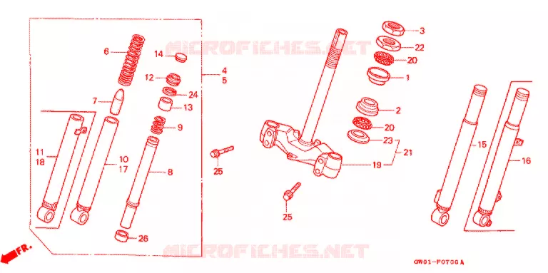 VOOR VORK Honda SCOOTER 50 DIO 1990  SK50ML_II