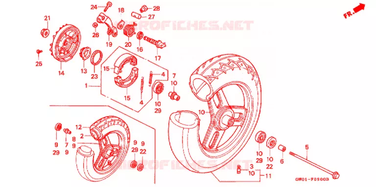 VOOR WIEL (1) Honda SCOOTER 50 DIO 1990  SK50ML_II