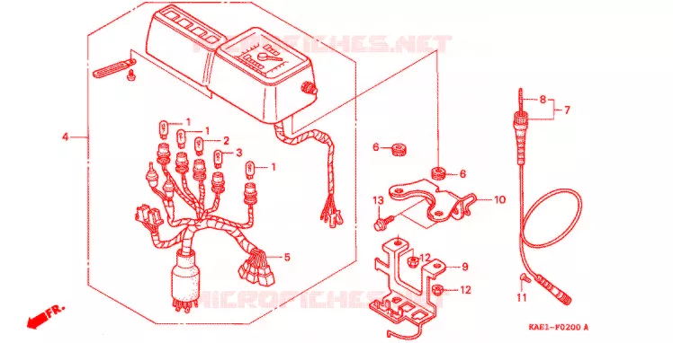 COMBINATIEMETER (1) Honda MOTO 250 CRM 1991  CRM250RM