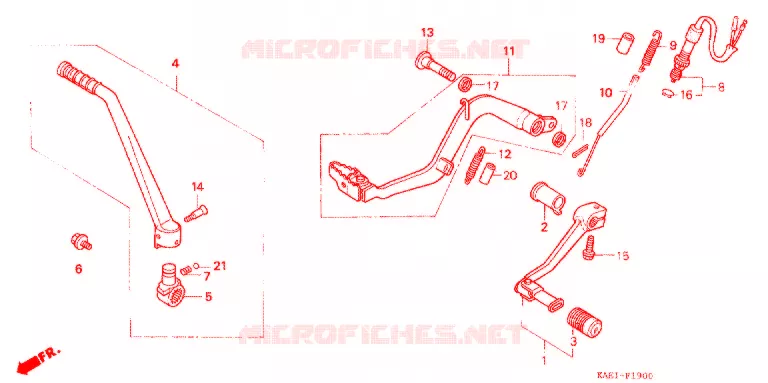 PEDAAL/KICKSTARTER ARM Honda MOTO 250 CRM 1991  CRM250RM