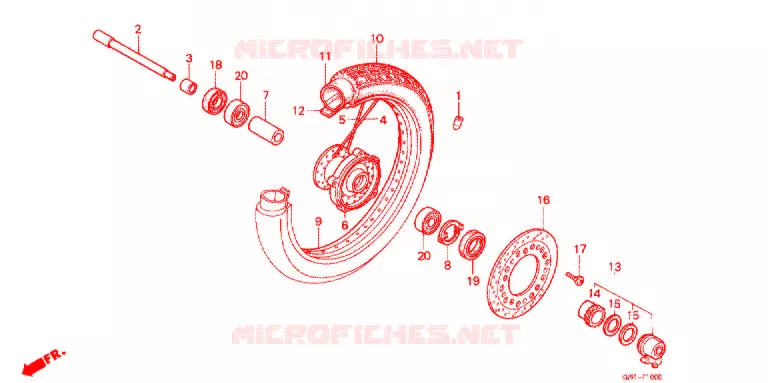 VOOR WIEL Honda MOTO 600 STEED 1992  NV600CN