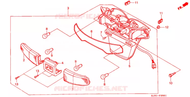 ACHTERLICHT (CH125H/N/P/R) Honda SCOOTER 125 SPACY 1993  CH125P