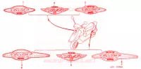 EMBLEEM/STREEP (SZ50P/R) voor Honda TACT 50 STAND UP 1993