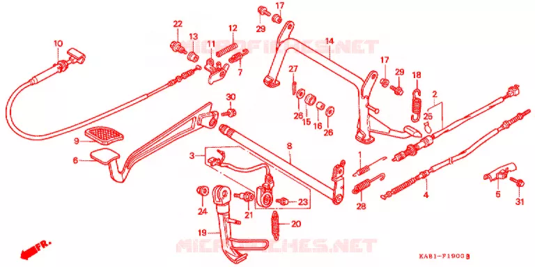STANDAARD/REMPEDAAL Honda SCOOTER 250 FREEWAY 1995  CH250R