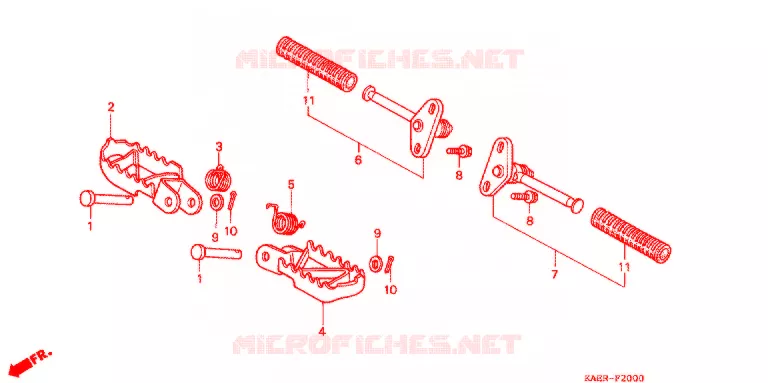 OPSTAP/KICKARM/ WISSEL PEDAAL Honda MOTO 250 CRM 1993  CRM250RR