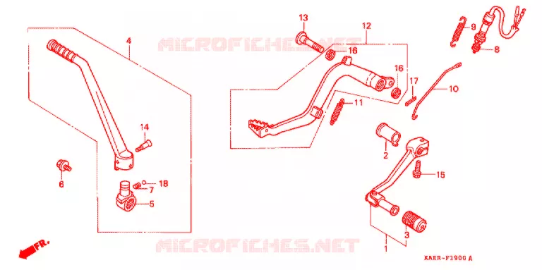 PEDAAL/KICKSTARTER ARM Honda MOTO 250 CRM 1993  CRM250RR_2