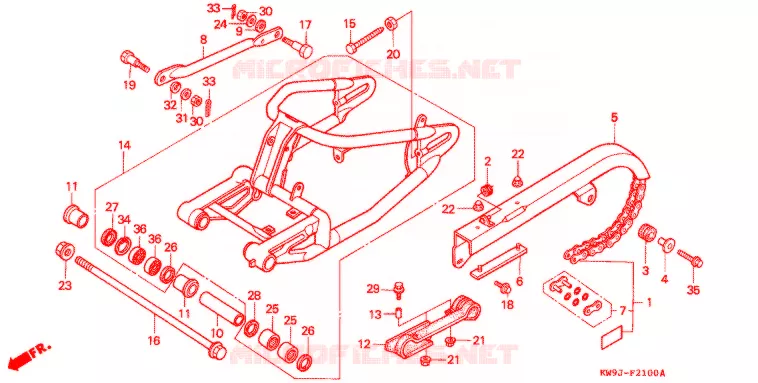 ZWAAI-ARM/KETTINGKAST Honda MOTO 600 STEED 1994  NV600CR