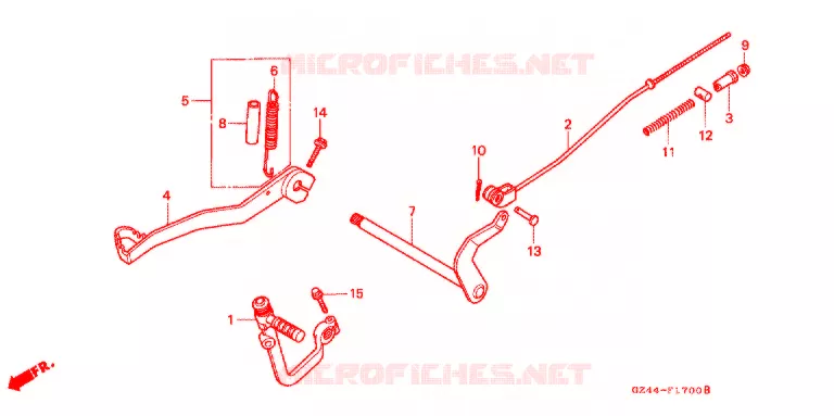 HOOFD STANDAARD/REMPEDAAL Honda MOTO 90 CUB 1995  EZ90S