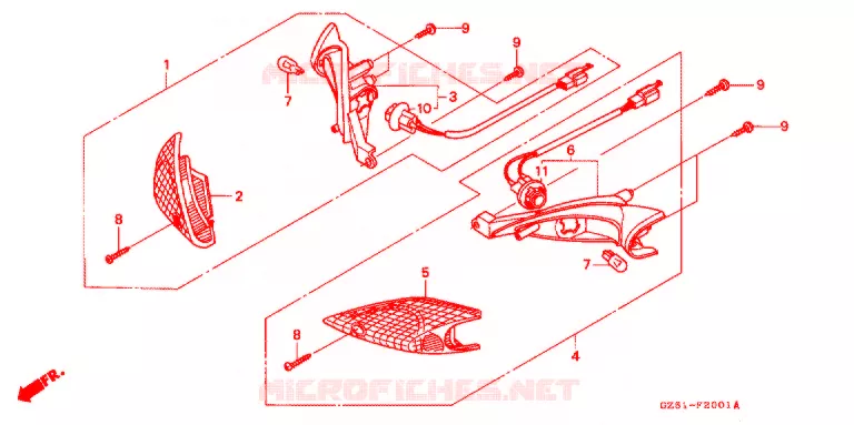 VOOR KNIPPERLICHT (SZ50P/R/T) Honda SCOOTER 50 TACT 1996  SZ50T