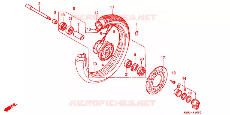 VOOR WIEL Honda MOTO 600 STEED 1996  NV600CT