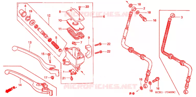 VOORREM HOOFDCILINDER Honda MOTO 250 MAGNA 1998  VT250CV_V