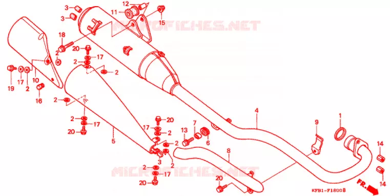 UITLAATDEMPER (SL230V/W) Honda MOTO 230 SL 1998  SL230W