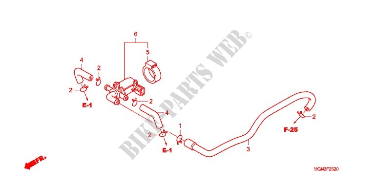 GAS RECYCLINGSYSTEEM voor Honda CBF 600 FAIRING 2010