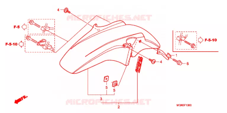 VOORSPATBORD Honda MOTO 600 CBF 2010  CBF600SA