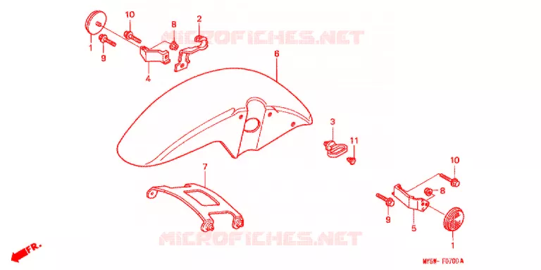 VOORSPATBORD Honda MOTO 500 CB 1998  CB500W