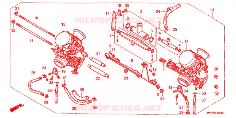 CARBURATEUR (MONT.) Honda MOTO 500 CB 2000  CB500SY