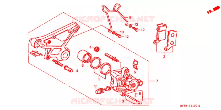 REMKLAUW ACHTER (3) Honda MOTO 500 CB 2000  CB500SY