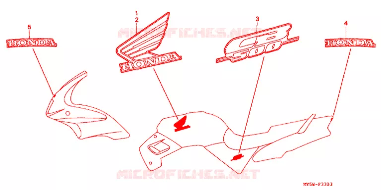 STICKERS (4) Honda MOTO 500 CB 2000  CB500SY