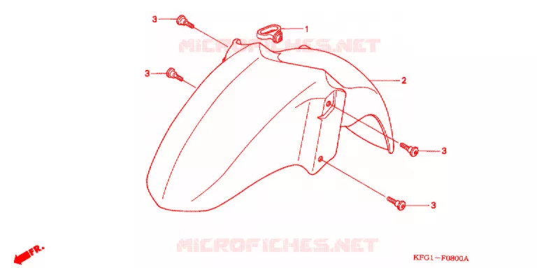 VOORSPATBORD Honda SCOOTER 250 FORSIGHT 2002  FES250SEX