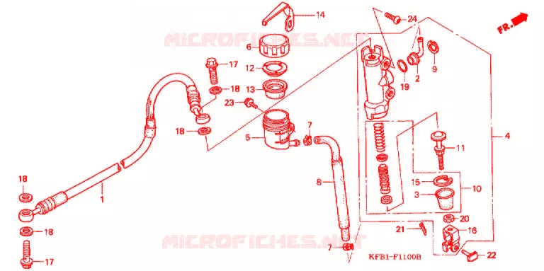 ACHTER REM HOOFD CILINDER Honda MOTO 230 SL 2000  SL230X