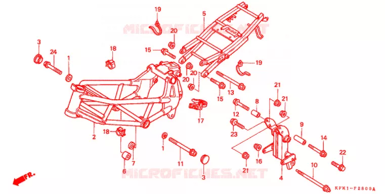 FRAME CHASSIS Honda MOTO 250 VTR 2001  VTR250Y