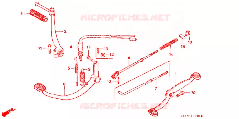 PEDAAL/KICKSTARTER ARM Honda SCOOTER 50 C50 2000  C50DY_J