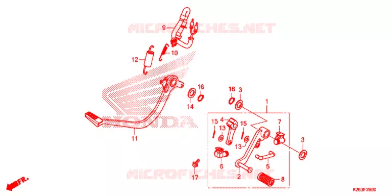 OPSTAP/PEDAAL Honda MOTO 125 MSX 2013  MSX125D
