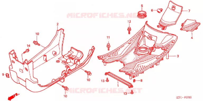 VLOER OPSTAP Honda SCOOTER 50 DIO 2001  SKX501