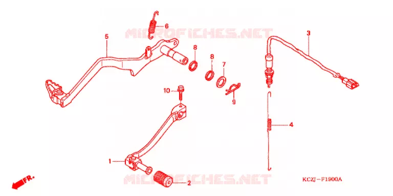 HOOFD STANDAARD/REMPEDAAL Honda MOTO 250 XR 2000  XR250Y