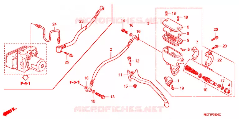 ACHTER REM HOOFD CILINDER Honda SCOOTER 600 SILVERWING 2002  FJS6001
