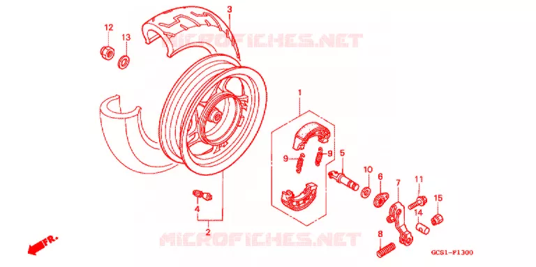 ACHTER WIEL Honda SCOOTER 100 LEAD 2001  NH1001