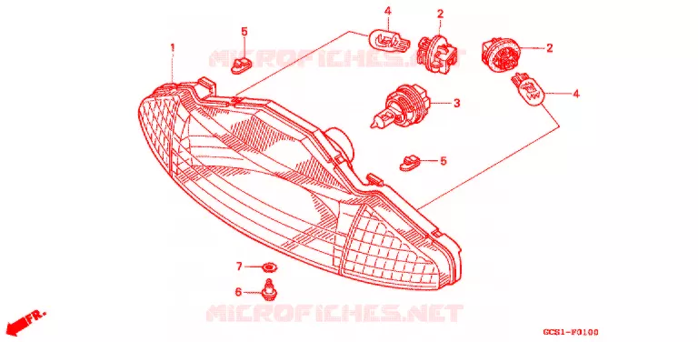 KOPLAMP Honda SCOOTER 100 LEAD 2001  NH1001