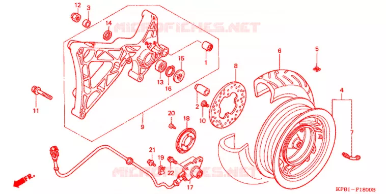 ACHTER WIEL Honda SCOOTER 250 FORZA 2002  NSS250A2_J