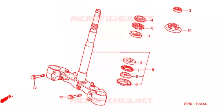 STURING STANG/BOVENSTE BRUG Honda SCOOTER 250 FORZA 2002  NSS250A2_3J