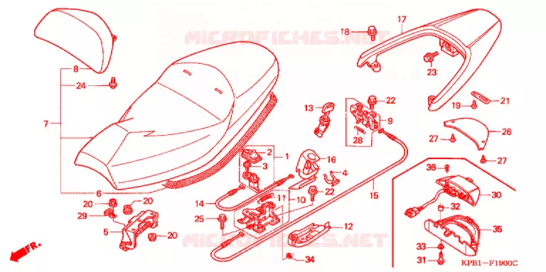 ZITTING/ACHTER SPOILER Honda SCOOTER 250 FORZA 2002  NSS250A2_3J