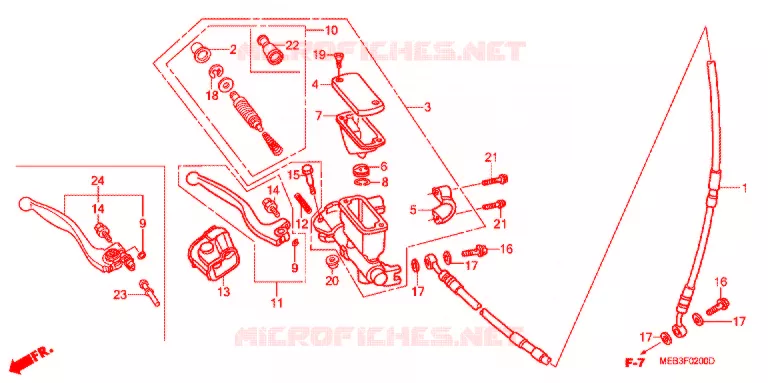 VOORREM HOOFDCILINDER Honda MOTO 450 CRF 2008  CRF450R8