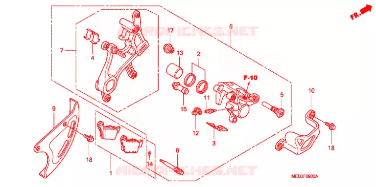 ACHTER REMKLAUW Honda MOTO 450 CRF 2007  CRF450R7