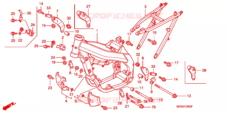 FRAME CHASSIS (CRF450R2,3,4) Honda MOTO 450 CRF 2003  CRF450R3