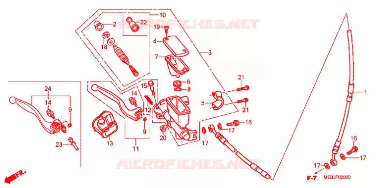 VOORREM HOOFDCILINDER Honda MOTO 450 CRF 2003  CRF450R3