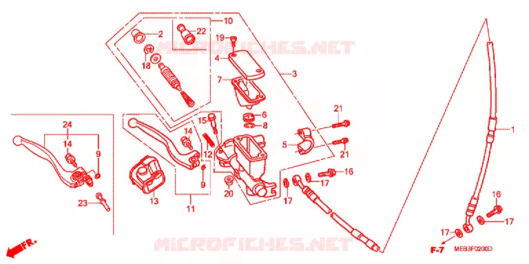 VOORREM HOOFDCILINDER Honda MOTO 450 CRF 2003  CRF450R3